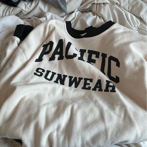 Cream and black PacSun oversized hoodie